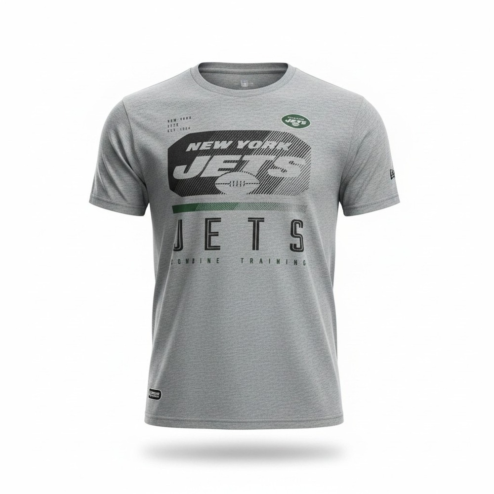 New York Jets NFL New Era T-Shirt Mens XXL Gray Combine Training Fan Gear
